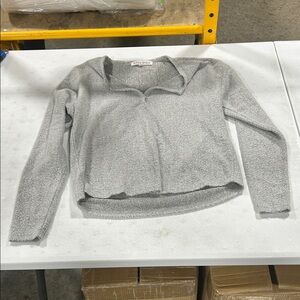 Chic Gray V-Neck Sweater for Women